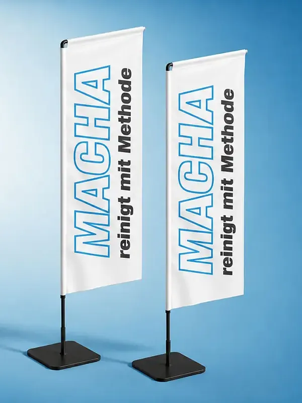 BeachFlags für eine Gebäudereinigung aus Düsseldorf.