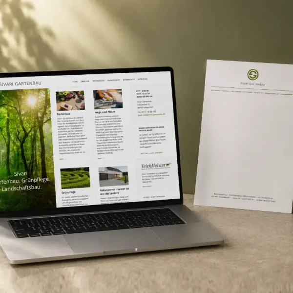 Erstellen von Webseite und Logo für einen Gartenbauer aus Langenfeld.